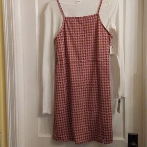 NWT  Art Class Girls' 2 for 1 Dress White Sleeve Long Top Size 18 XXL